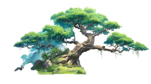Jungle Tree Art Vinyl Car Decal Sticker – Waterproof & UV-Resistant 8"