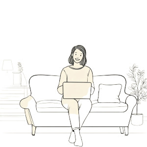 Woman On Sofa Vinyl Car Decal Sticker – Waterproof & UV-Resistant 8"