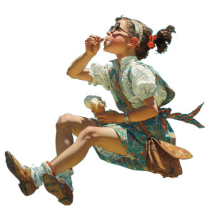 Hispanic Girl Eating Ice Cream Vinyl Car Decal Sticker – Waterproof & UV-Resistant 8"