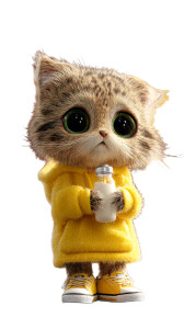 Whimsical Kitten Outfit Vinyl Car Decal Sticker – Waterproof & UV-Resistant 8"