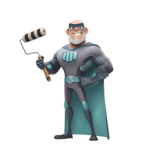 Stylized Superhero V2 Vinyl Car Decal Sticker – Waterproof & UV-Resistant 8"