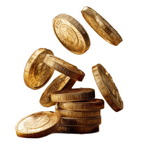 Gold Coins V2 Vinyl Car Decal Sticker – Waterproof & UV-Resistant 8"