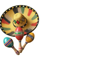 Sombrero And Maracas Vinyl Car Decal Sticker – Waterproof & UV-Resistant 8"