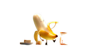 Yellow Banana Character V2 Vinyl Car Decal Sticker – Waterproof & UV-Resistant 8"