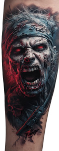 Zombie Tattoo Vinyl Car Decal Sticker – Waterproof & UV-Resistant 8"