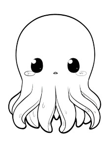 Cute Octopus Outline Vinyl Car Decal Sticker – Waterproof & UV-Resistant 8"