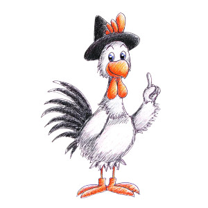 Cheerful Rooster Clipart Vinyl Car Decal Sticker – Waterproof & UV-Resistant 8"