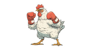 Boxing Chicken V4 Vinyl Car Decal Sticker – Waterproof & UV-Resistant 8"