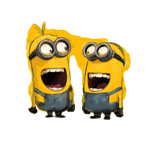 Laughing Minions Vinyl Car Decal Sticker – Waterproof & UV-Resistant 8"