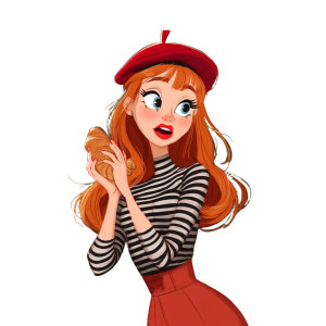 Glamorous French Cartoon Vinyl Car Decal Sticker – Waterproof & UV-Resistant 8"