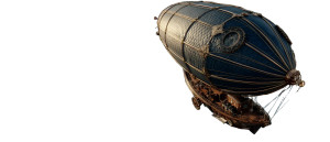 Steampunk Airship Dawn Vinyl Car Decal Sticker – Waterproof & UV-Resistant 8"