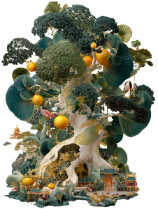 Mythical Lingnan Tree Vinyl Car Decal Sticker – Waterproof & UV-Resistant 8"