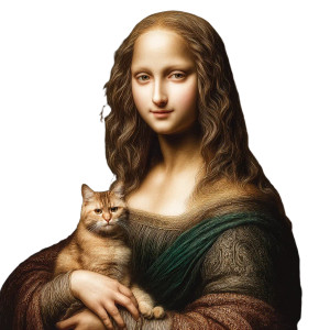 Mona Lisa With Cat Vinyl Car Decal Sticker – Waterproof & UV-Resistant Mona Lisa With Cat Vinyl Car Decal Sticker – Waterproof & UV-Resistant