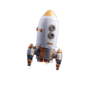 Flying Rocket Vinyl Car Decal Sticker – Waterproof & UV-Resistant 8"