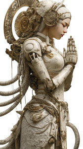 Sci-Fi Robot Guanyin Vinyl Car Decal Sticker – Waterproof & UV-Resistant 8" Sci-Fi Robot Guanyin Vinyl Car Decal Sticker – Waterproof & UV-Resistant 8"