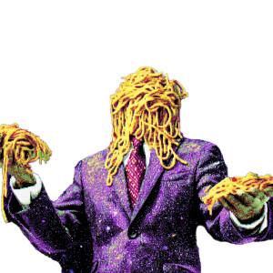 Spaghetti Salesman Vinyl Car Decal Sticker – Waterproof & UV-Resistant 8"