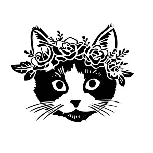 Floral Crown Cat Vinyl Car Decal Sticker – Waterproof & UV-Resistant 8" Floral Crown Cat Vinyl Car Decal Sticker – Waterproof & UV-Resistant 8"