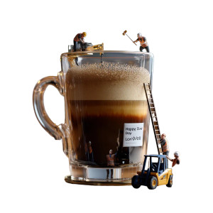 Tiny Workers' Espresso Vinyl Car Decal Sticker – Waterproof & UV-Resistant 8"