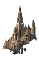 Futuristic Ancient Spire Vinyl Car Decal Sticker – Waterproof & UV-Resistant 8"