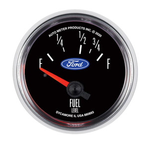 Ford Factory-Match Fuel Level Gauge with Modern White LED Lighting | AutoMeter 2-1/16 Inch Short Sweep Electric Gauge Ford Factory-Match Fuel Level Gauge with Modern White LED Lighting | AutoMeter 2-1/16 Inch Short Sweep Electric Gauge