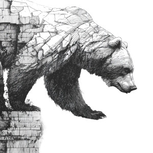 Grizzly Bear Climbing Vinyl Car Decal Sticker – Waterproof & UV-Resistant 8"