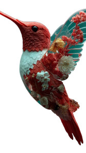 Porcelain Hummingbird Art V2 Vinyl Car Decal Sticker – Waterproof & UV-Resistant 8"