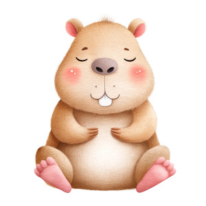 Relaxed Capybara Painting Vinyl Car Decal Sticker – Waterproof & UV-Resistant 8"