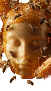 Golden Honey Face Vinyl Car Decal Sticker – Waterproof & UV-Resistant 8"