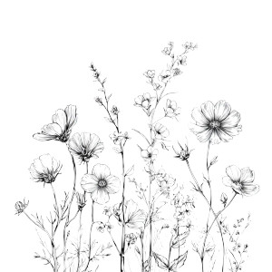 Wildflowers Line Drawing Vinyl Car Decal Sticker – Waterproof & UV-Resistant 8" Wildflowers Line Drawing Vinyl Car Decal Sticker – Waterproof & UV-Resistant 8"
