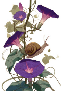 Snail On Vine Vinyl Car Decal Sticker – Waterproof & UV-Resistant 8"