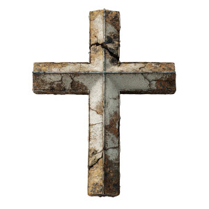 Worn Cross Vinyl Car Decal Sticker – Waterproof & UV-Resistant 8"