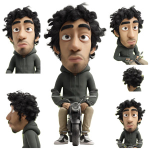 Cartoon Motorcyclist Vinyl Car Decal Sticker – Waterproof & UV-Resistant 8"