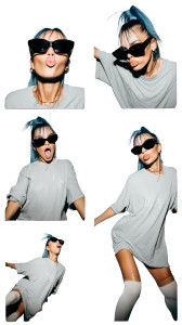 Blue Hair Portrait V2 Vinyl Car Decal Sticker – Waterproof & UV-Resistant 8"