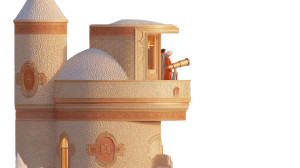 Surreal Croissant Observatory Vinyl Car Decal Sticker – Waterproof & UV-Resistant 8"