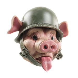 Sad Military Pig Vinyl Car Decal Sticker – Waterproof & UV-Resistant 8"