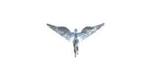 Angelic Silver Figure V4 Vinyl Car Decal Sticker – Waterproof & UV-Resistant 8"