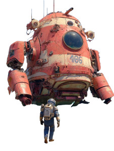 Futuristic Robot Diver Vinyl Car Decal Sticker – Waterproof & UV-Resistant 8"