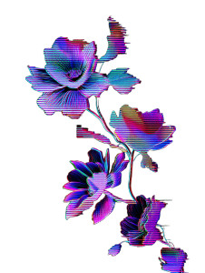 Rgb Glitch Flower Vinyl Car Decal Sticker – Waterproof & UV-Resistant 8"