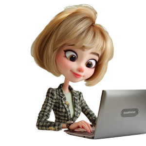 Pixar-Style Woman Portrait Vinyl Car Decal Sticker – Waterproof & UV-Resistant 8"