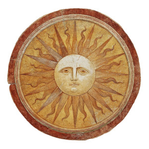 Medieval Sun Motif Vinyl Car Decal Sticker – Waterproof & UV-Resistant 8"