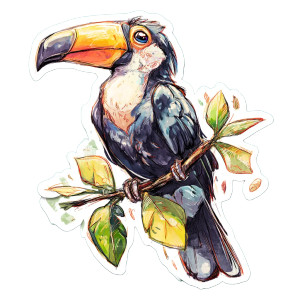 Cute Toucan Sticker Vinyl Car Decal Sticker – Waterproof & UV-Resistant 8"