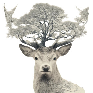 Deer Life Tree Vinyl Car Decal Sticker – Waterproof & UV-Resistant 8"
