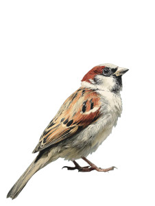 Sparrow In Japanese House Vinyl Car Decal Sticker – Waterproof & UV-Resistant 8"