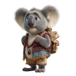 Cute Tourist Koala Vinyl Car Decal Sticker – Waterproof & UV-Resistant 8"