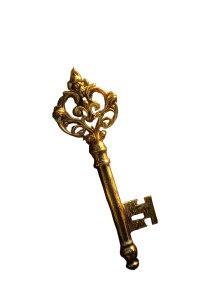 Golden Garden Key Vinyl Car Decal Sticker – Waterproof & UV-Resistant 8"