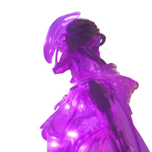 Glassmorphic Purple Robot Vinyl Car Decal Sticker – Waterproof & UV-Resistant 8"