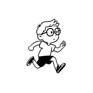 Running Boy Cartoon V3 Vinyl Car Decal Sticker – Waterproof & UV-Resistant 8"