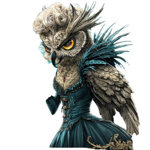 Rococo Owl Vinyl Car Decal Sticker – Waterproof & UV-Resistant 8"