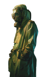 Gasmask Soldier-Scientist Vinyl Car Decal Sticker – Waterproof & UV-Resistant 8"