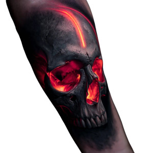 Glowing Skull Tattoo Vinyl Car Decal Sticker – Waterproof & UV-Resistant 8"